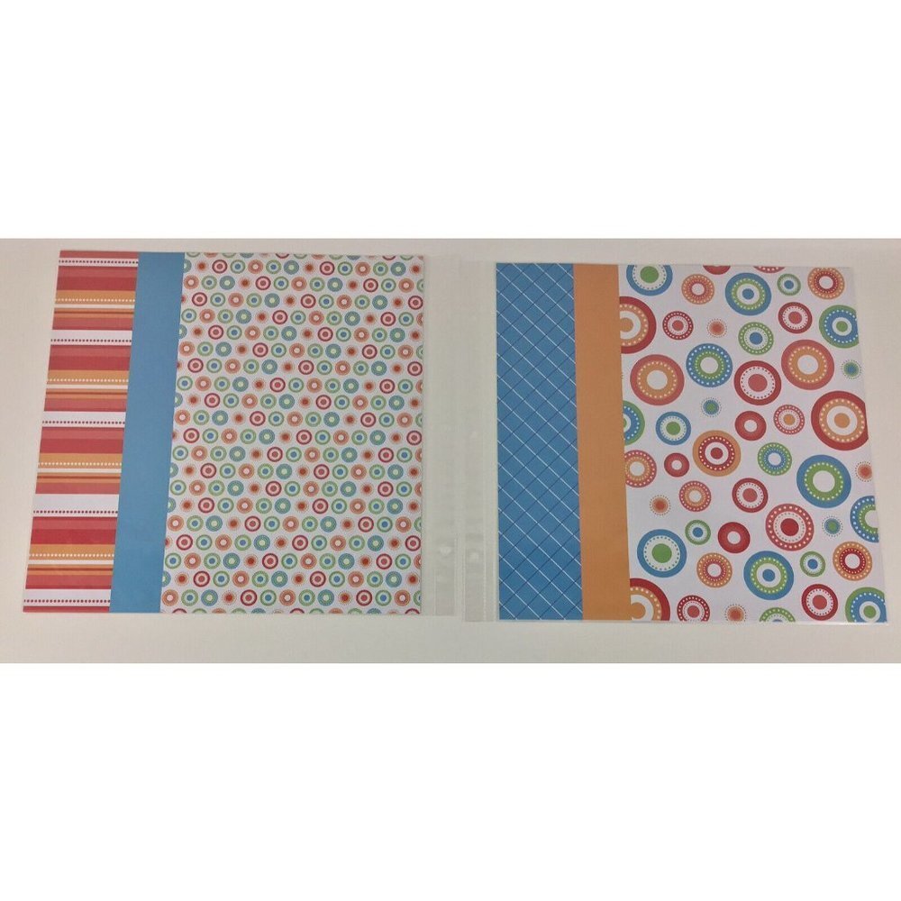Scrapbook Lot Pages Bright Colors Family Kids Cut Outs 12x12 Paper Makes 16 Page - Picture 11 of 13
